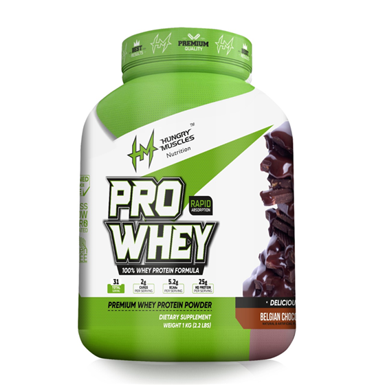 HUNGRY MUSCLES NUTRITION PRO-WHEY (Belgium Chocolate)- 2.2Lbs