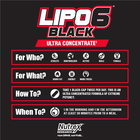 NUTREX LIPO 6 BLACK ULTRA CONCENTRATE - 60 Capsules